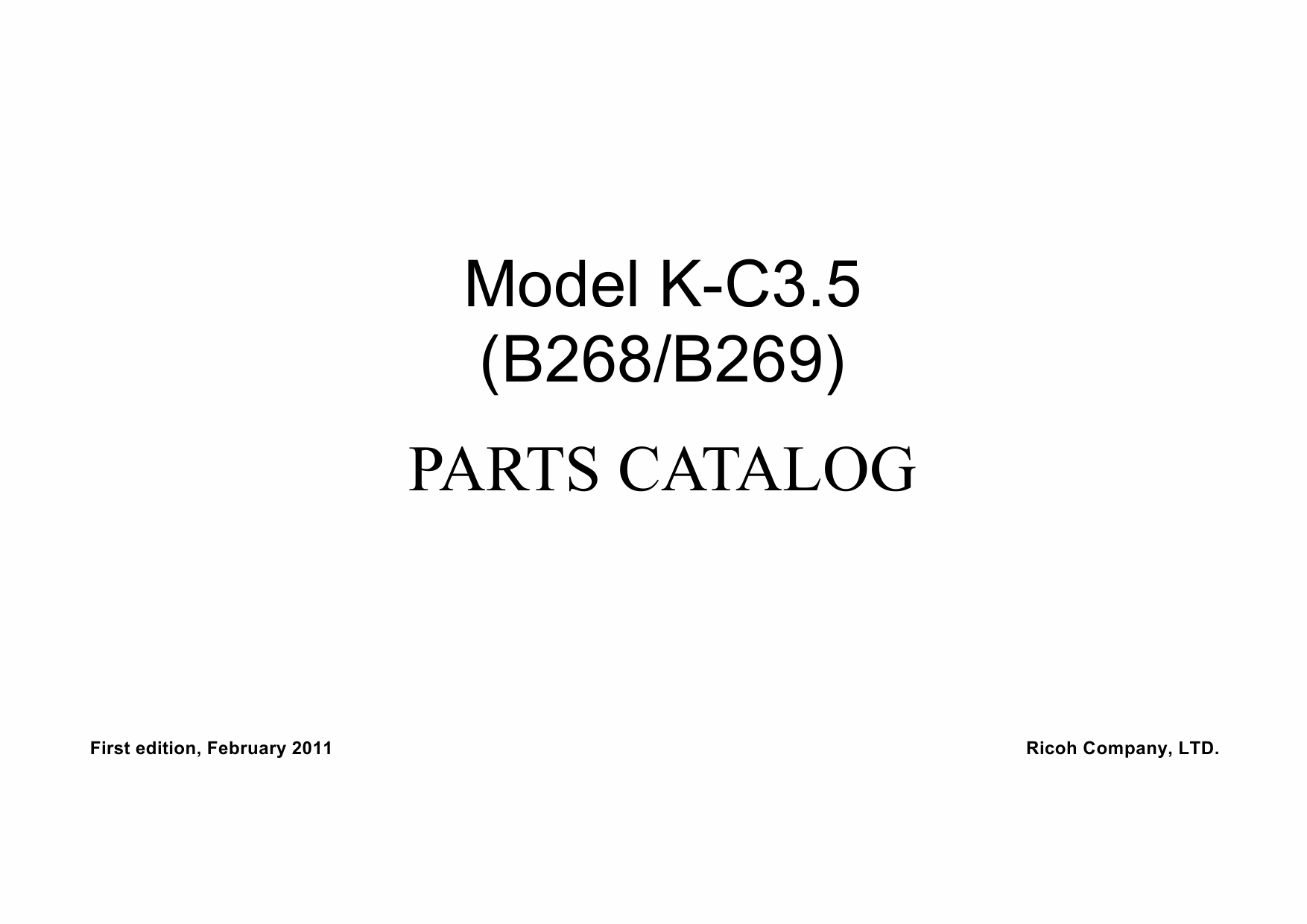 RICOH Aficio MP-1600L2 B268 B269 Parts Catalog-1